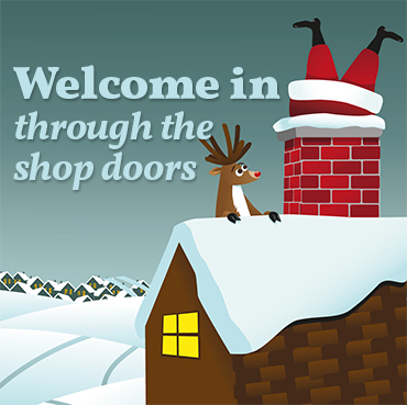 Welcome in through the shop doors, Santa