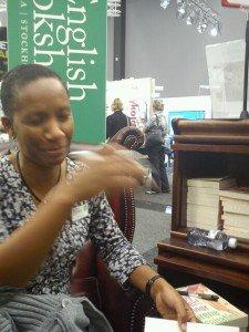 Irene Sabatini signing books 