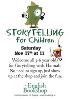 Storytelling for Children Saturday 17th at 11  - The Uppsala English Bookshop