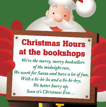 Christmas Hours at the bookshops