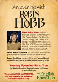 Robin Hobb evening at The English Bookshop Uppsala