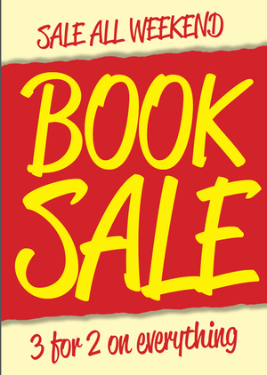Book sale all weekend – 3 for 2 on everything