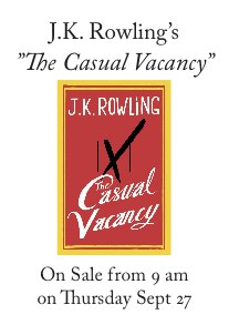Releas of J.K. Rowling's new novel "The Casual Vacancy" 